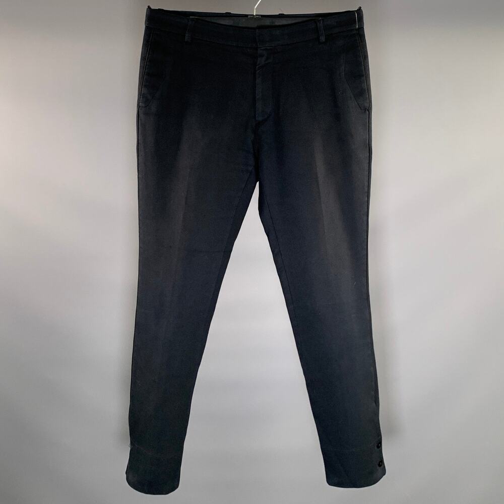 DRIES VAN NOTEN Size 33 Navy Cotton Dress Pants